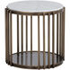Naxos 22.5 X 22 inch White / Rustic Bronze Side Table